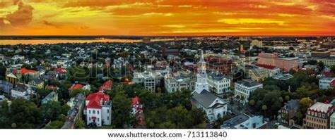 Charleston Skyline Sunset Stock Photo (Edit Now) 713113840