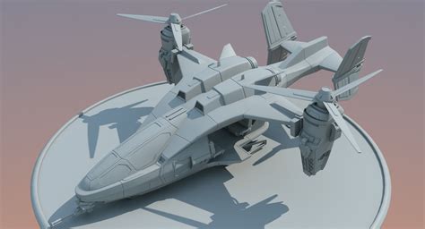 futuristic dropship 3d model