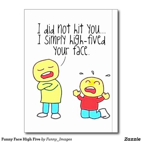 Funny Face High Five Postcard | Zazzle.com | Funny faces, High five, Funny