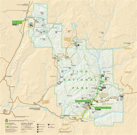 Zion National Park tourist map - Ontheworldmap.com