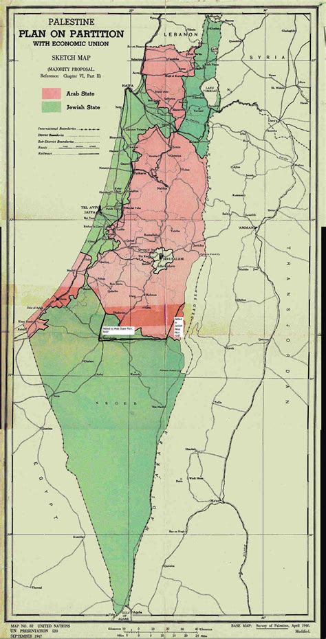 Detail Map of UNSCOP Partition Plan for Palestine Majority Report ...