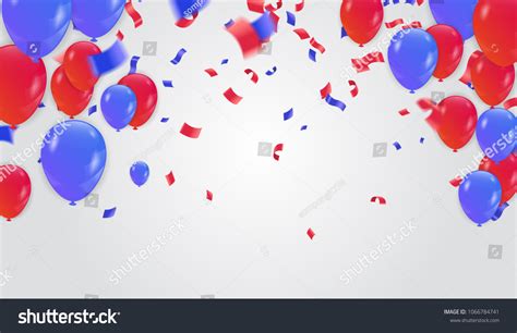 Celebration Background Template Confetti Ribbons Red Stock Vector (Royalty Free) 1066784741 ...