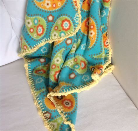 Crochet edge fleece baby blanket