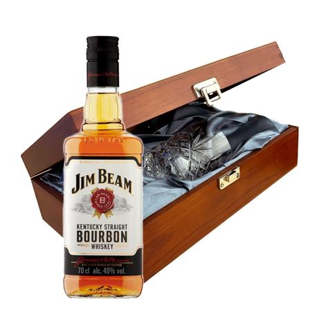 Jim Beam White Label Bourbon Whisky 70cl In Luxury Box With Royal Scot Glass | Buy online for UK ...