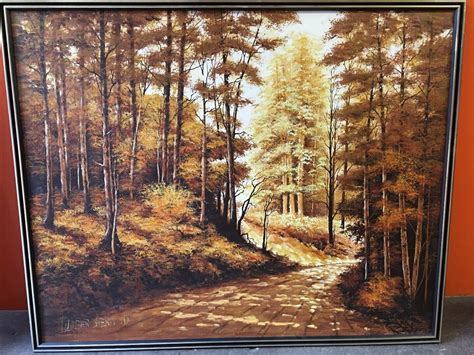 Large Oil Painting of Forest Woods Path by Canadian Artist Walter Sherwood - Paintings