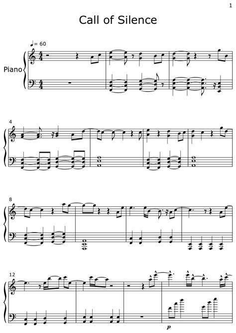 Call of Silence - Sheet music for Piano