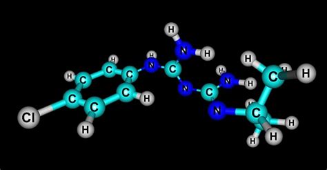 Proguanil Molecular Structure Isolated On White Stock Photo - Download Image Now - Alternative ...