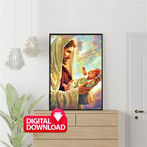 Jesus Christ Holding Baby Printable, Jesus Painting, Jesus Christ Print ...