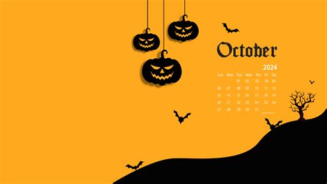 October 2024 Calendar Desktop Wallpaper 4k Desktop - Bliss Priscilla