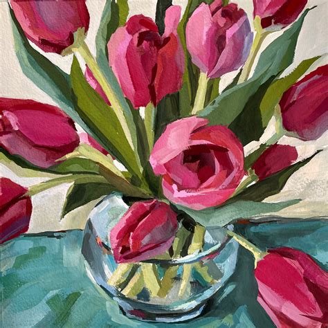 Tulip Painting Tulip Art Print Floral Painting | Etsy