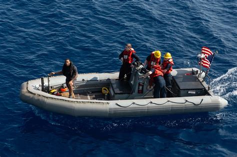 DVIDS - Images - U. S. Sailors operating a Ridged Hull Inflatable Boat ...