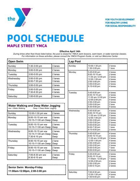 Free ymca printable schedule, Download Free ymca printable schedule png ...