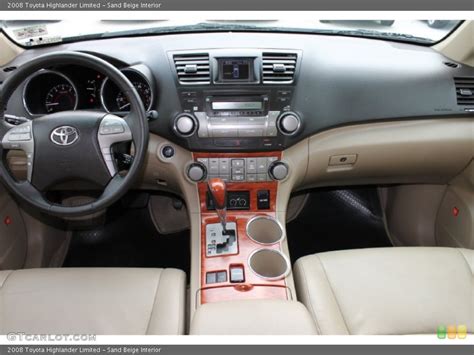 Sand Beige Interior Dashboard for the 2008 Toyota Highlander Limited ...