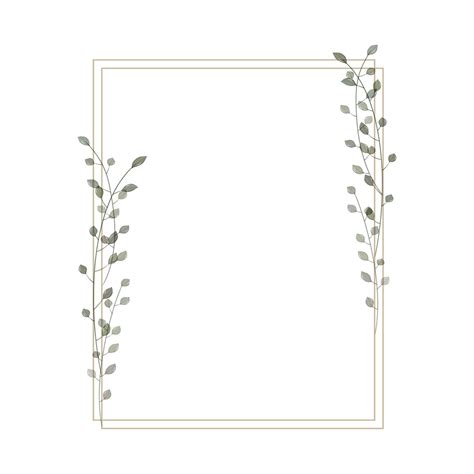 Rectangular frame in rustic, minimalistic and watercolor style. Geometric border with watercolor ...