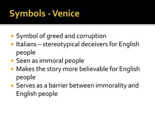 6 volpone themes, motifs, symbols | PPT