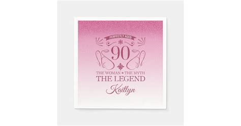 Custom Cute Happy 90th Birthday Napkins | Zazzle