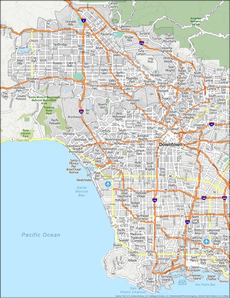 Los Angeles Map With Neighborhoods - Stefa Emmalynn