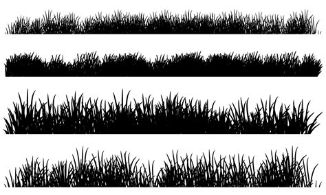 grass brush border, grass silhouette black for banner websites 7460393 ...