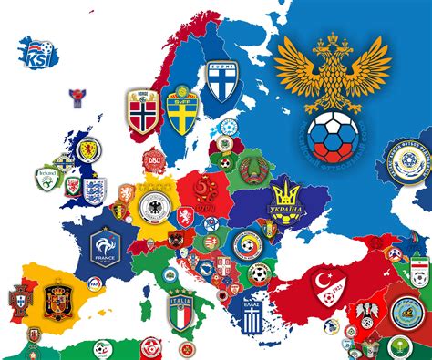 Logos of National Football Teams in Europe (+ surrounding) | Banderas ...