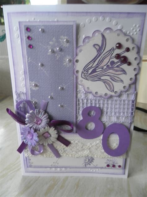 Ladies 80th Birthday card | 80th birthday cards, Simple cards, Cards handmade