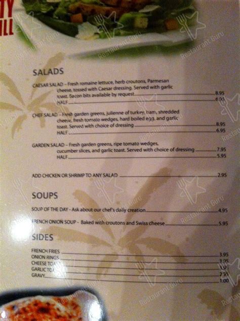 Menu at Mid-City Grill restaurant, Calgary