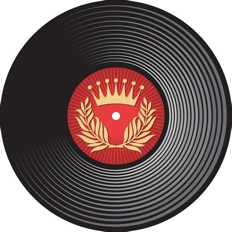 an old vinyl record with a crown on the side and laurels around it in gold