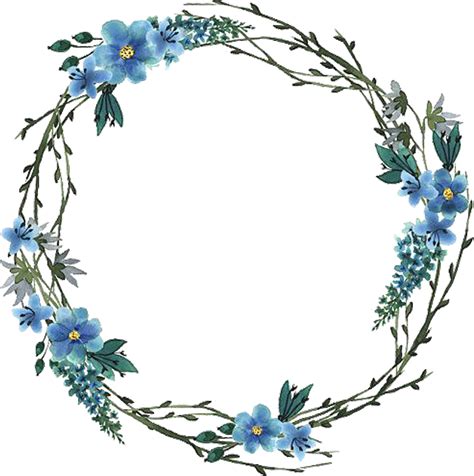 Download Watercolor Artwork - Blue Watercolor Wreath Png - Full Size PNG Image - PNGkit