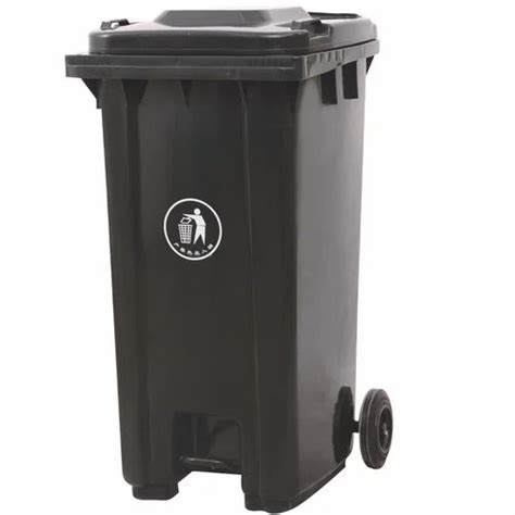 Delta Black 240L Plastic Wheeled Garbage Bin, Size: 740 X 570 X 1015mm ...