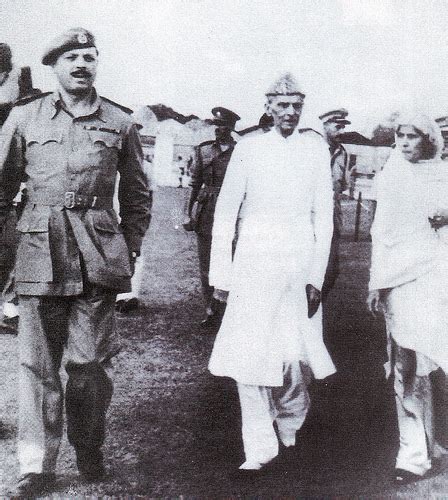 Quaid-e-Azam and Fatima Jinnah in Dhaka Cantonment with GOC Ayub Khan ...