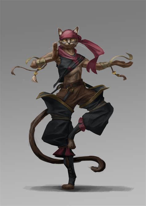 [RF] Tabaxi Drunken Monk : characterdrawing | Dungeons and dragons ...