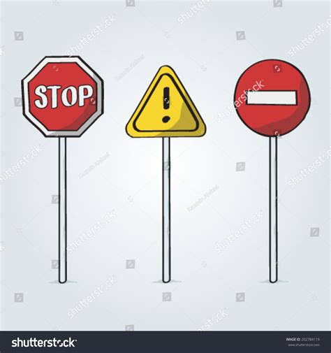 Doodle Road Signs Stock Vector (Royalty Free) 202784119 | Shutterstock