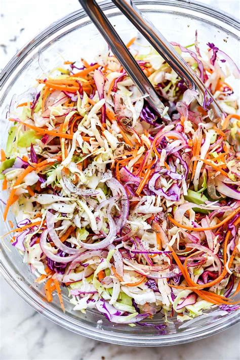 Sweet Vinegar Coleslaw (No Mayo) | foodiecrush .com | Coleslaw recipe ...