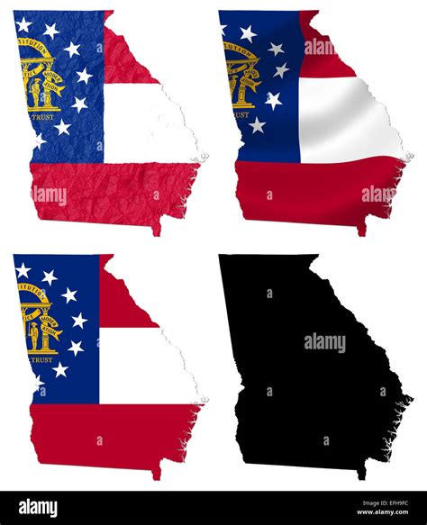 US Georgia state flag over map Stock Photo - Alamy