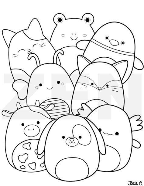 Squishmallow Coloring Page, Printable Squishmallow Coloring Page, Squishmallow Downloadable ...