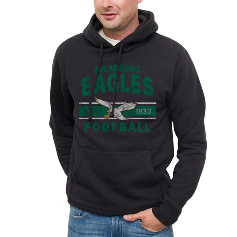 Philadelphia Eagles Vintage Team Arch Pullover Hoodie - Black