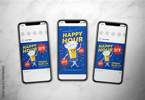 Happy Hour Social Media Stock Template | Adobe Stock