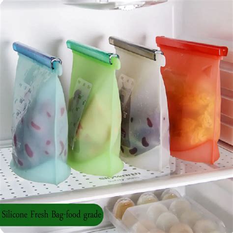 Reusable Silicone Vacuum Food Sealer Bags Wraps Fridge Food Storage ...