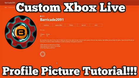 Xbox Live Custom Profile Picture Tutorial!!! - YouTube