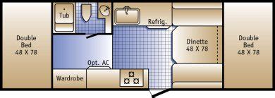 TrailManor 2619 floor plan | House on wheels, Floor plans, Tent trailer