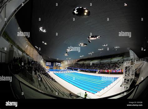 A general view of the pool at the Aquatics Centre in the Olympic Park, London Stock Photo - Alamy