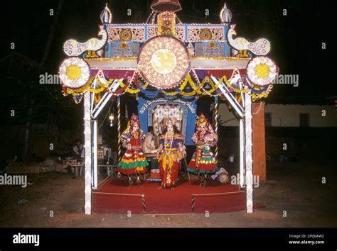 Yakshagana performance, an elaborate dance form, Karnataka, India, Asia ...