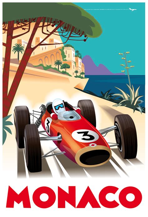 Monaco | Affiches de voyage rétro, Affiches d'art vintage, Illustration ...
