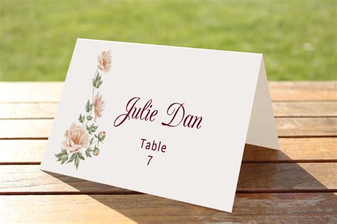 Wedding Table Place Cards Template