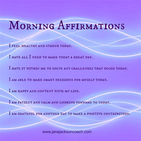 Morning Affirmations for a Great Day! - Jane Jackson Career