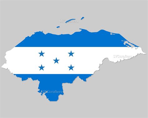 Honduras Flag Map Svg Png, Honduras Flag Svg, Honduras Flag Vector, Country Flags Svg, Patriotic ...