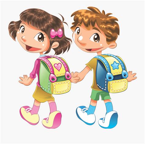 Clip Art Go To School Clipart - Kids Going School Clipart Png , Free ...