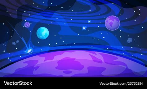 Planet space background sky galaxy universe flat Vector Image