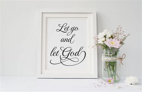 Let Go and Let God, Religious Wall Art, Inspirational Art, Home Decor Wall Print, Typography Art ...