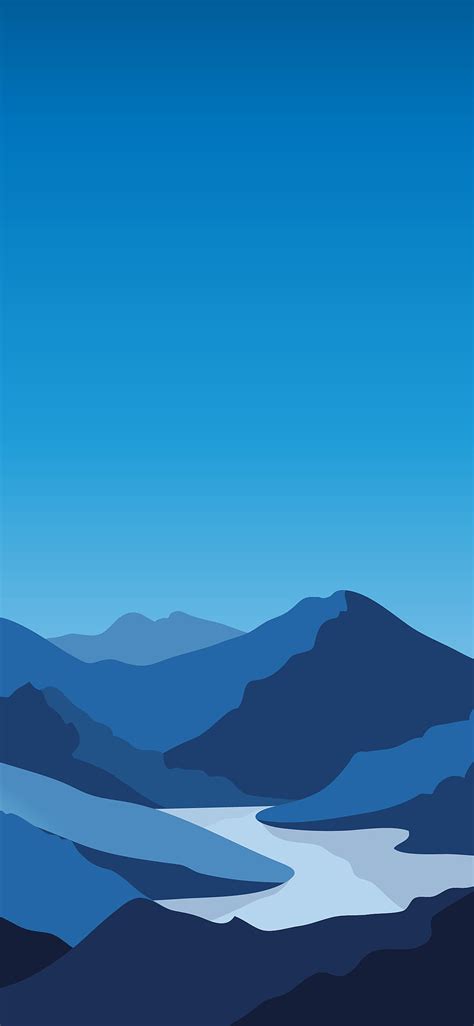 Clean blue minimalist landscape HD phone wallpaper | Pxfuel