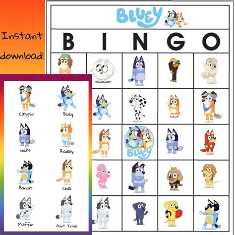 Bluey Bingo Game Digital File Etsy Polska | The Best Porn Website